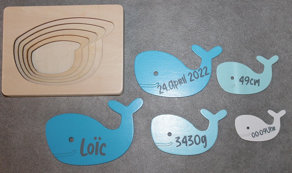 Lagenpuzzle "Wal" aus Holz