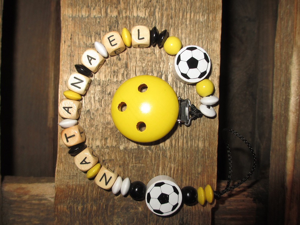Nuggikette gelb-schwarz mit Fussball