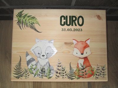 Erinnerungsbox Waschbär und Fuchs