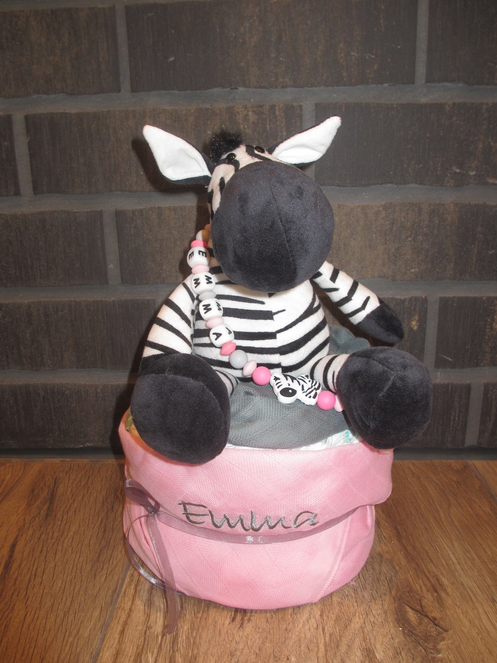 Windeltorte rosa mit Zebra